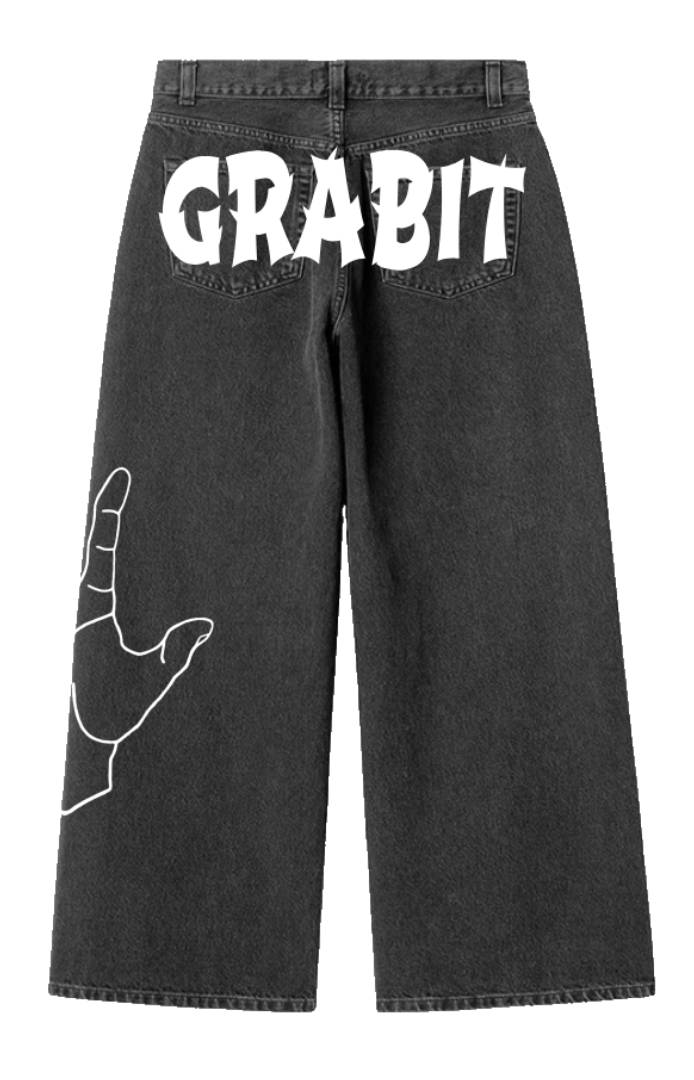 Black Grabit baggy Jeans